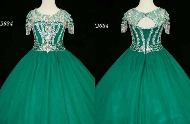 Little Rosie green pageant dress little girl size 8