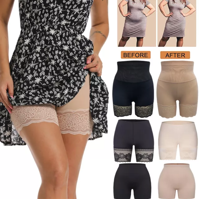 Women Hi-Waist Anti Chafing Slip Shorts Under Dresses Tummy Control Safety Pants