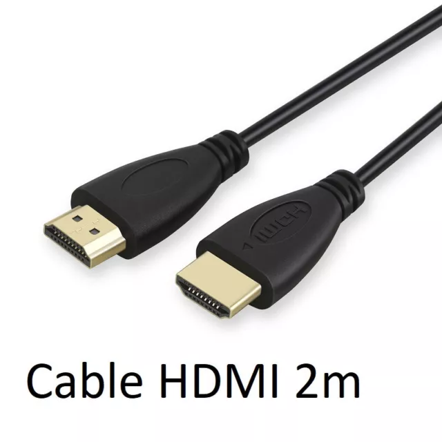 Cable HDMI Male 2m pour TV TCL Console Gold 3D FULL HD 4K Television Ecran 1080p