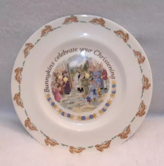 Royal Doulton Bunnykins 1991 Celebrate Your  Christening Plate In Original Box 3