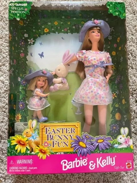 1998 Vintage NIB Easter Bunny Fun 90’s Barbie & Kelly Gift Set # 21720