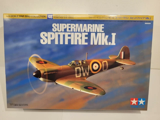 Kit Modèle à Monter Tamiya 1/72 - Supermarine Spitfire Mk.I RAF Seconde Guerre Mondiale - Référence 60748 - Non Peint