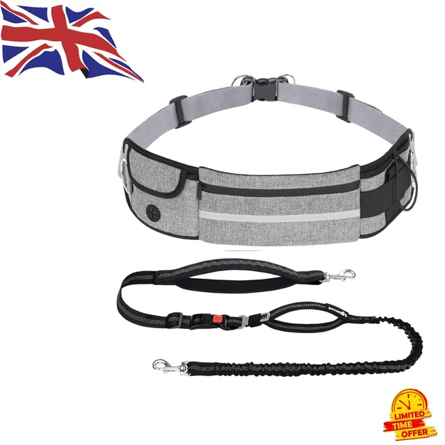 HANDS-FREE DOG RUNNING Lead & Adjustable Walking Belt with Safety ...