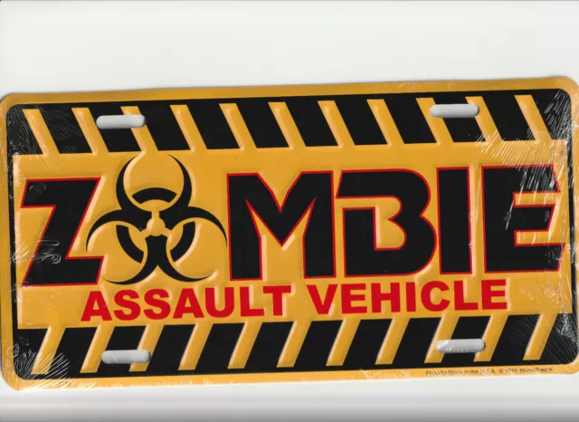 Zombie Assault Vehicle  Novelty Auto Tag Car Metal Automobile License Plate