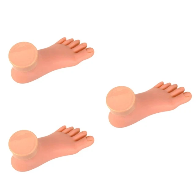 3 piezas Modelo de pie Arte en uñas Práctica Modelo Prótesis Herramienta de Manicura para Arte en Uñas