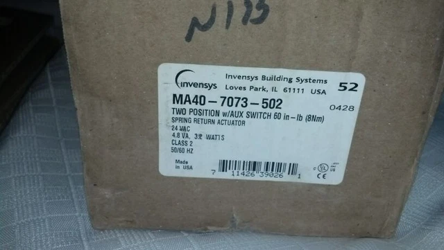 Duradrive Ma40 7073 - 502 Actuator Same As Belimo Nf24-S2 Us
