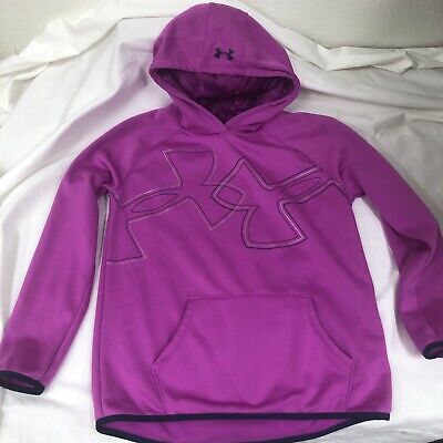 Under Armour Cold Gear Girls Purple Hoodie Youth X-Large Sweatshirt Hooded