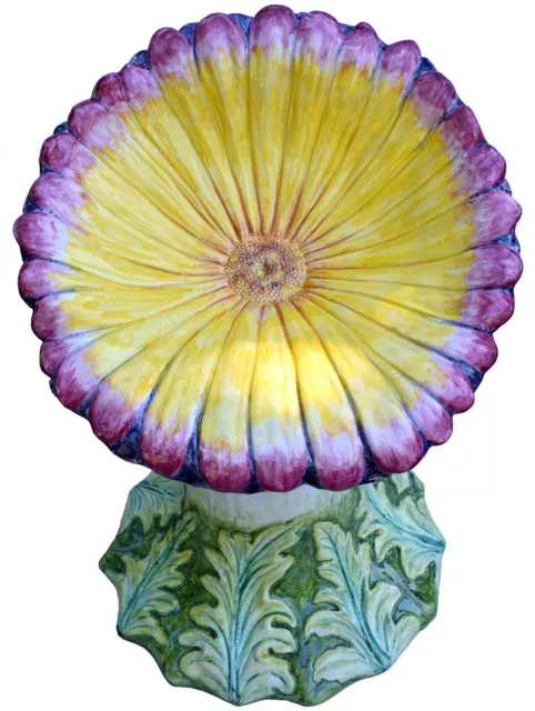 Margherita gialla sedile maiolica - Red daisy majolica stool 12802