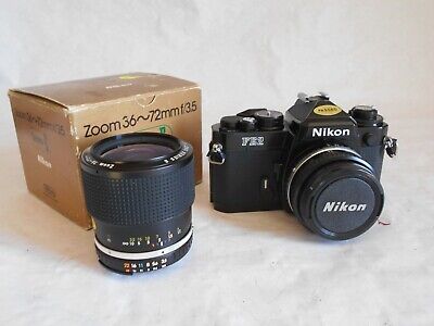 Nikon FE2 con lente cámara réflex vintage