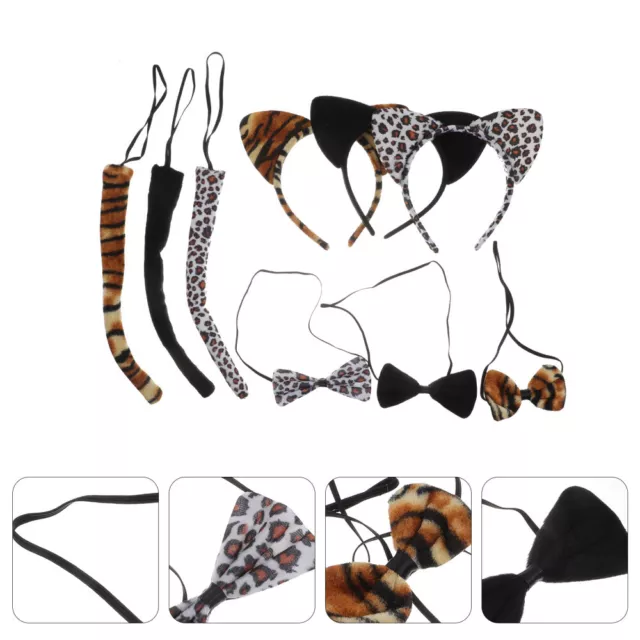 9 Pcs/ Animal Accessories for Ears Headband Adult Bow Tie