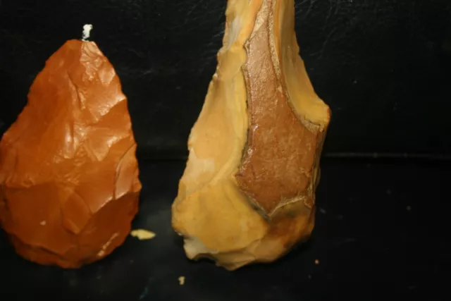 2 Acheulian Neanderthaler Silex Handaxes Dordogne France 9-12 Cm