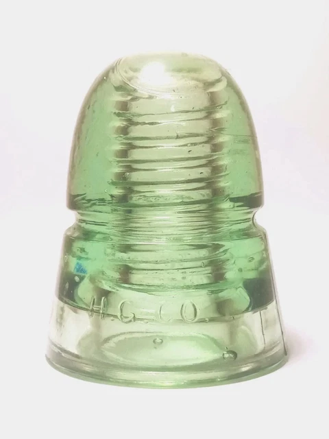 Glass Insulators - CD 145 H.G.CO. Petticoat Lime Green