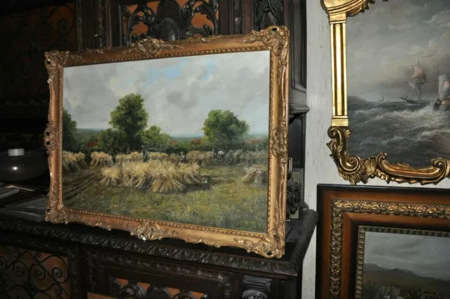 Wonderful Large  19th Century Barbizon Landscape Painting  Oil on Canvas