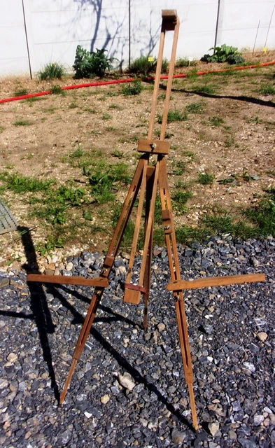 Ancien Appareil Photo Décoratif En Laiton Avec Trépied Bois D'origine Vers 1830