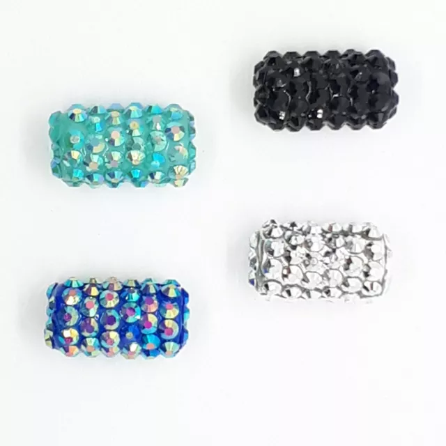 Shamballa  2 Stück, 21 x 12 mm Perle Akryl bunt Armband Schmuck Walze Rolle