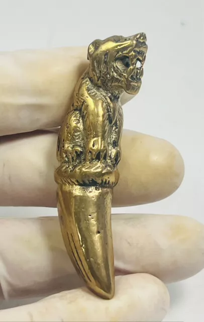 Gold Leklai Tiger Magic Thai Amulet Protection luck wealth Business top Talisman