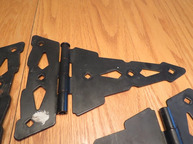 T Strap Barn Door Gate Shed Hinges 10.5" x 7.75" Set of Four Salvage Vintage 4