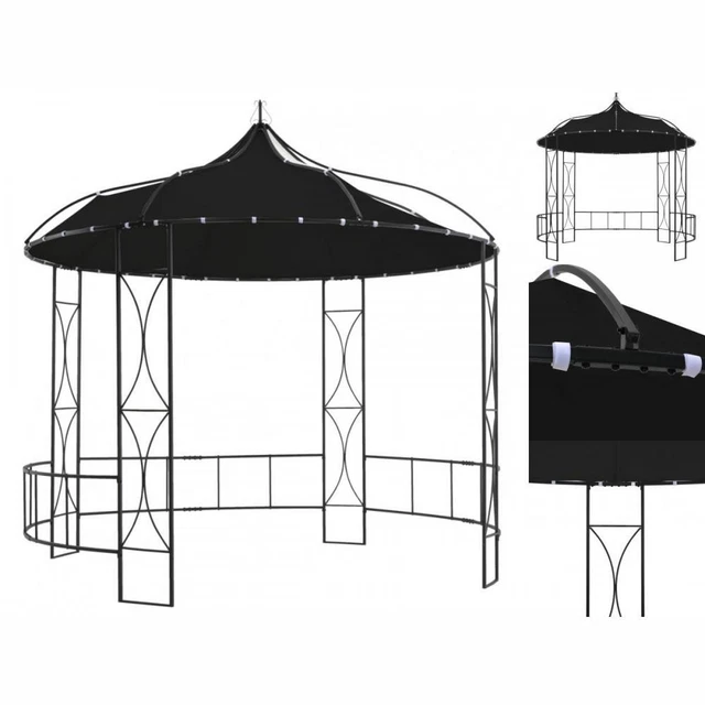 Pavillon Gartenzelt 300 X 290 Cm Anthrazit Rund