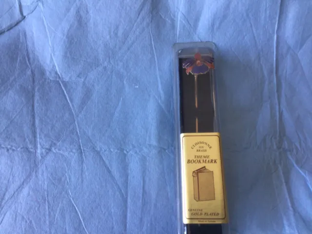 Cloisonne  Bookmark Brass Gold Plated New in Package
