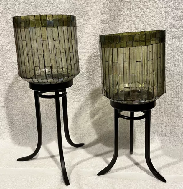 Iron Candle Stands, Pair, Modern, Vintage