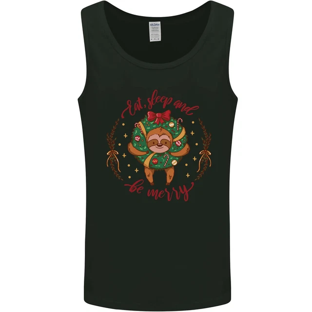 Gilet da uomo Sloth Eat Sleep & Be Merry divertente da uomo