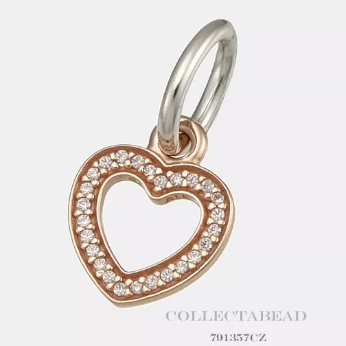 Authentic Pandora 14K Rose Gold Hanging Heart Love Pendant   791357CZ