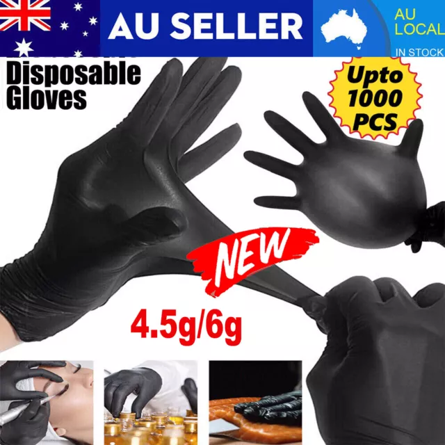 Black Nitrile Nitro Powder Free Disposable Gloves - Heavy Duty 4.5g/6g Thickness