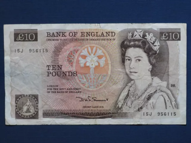 Großbritannien alte Banknote 10 Pounds gebrauchte Umlauferhaltung (USED)