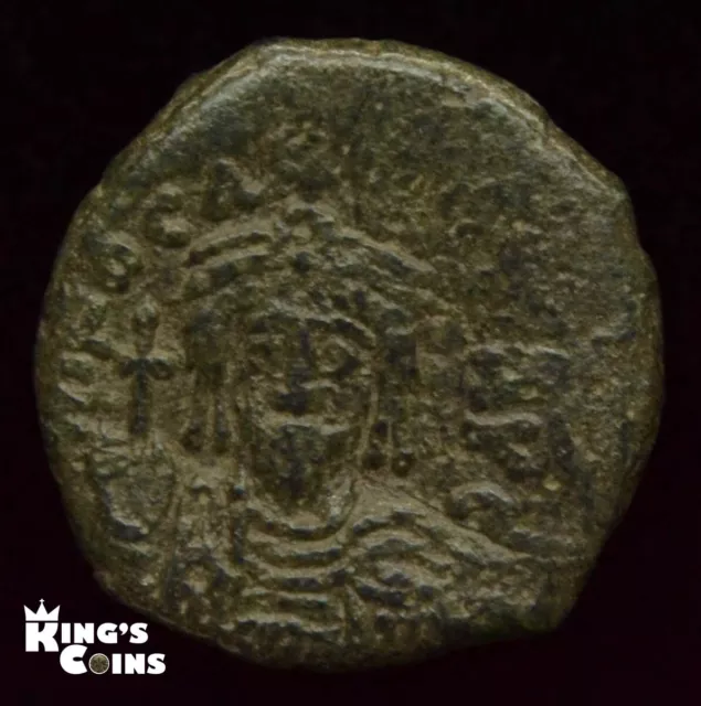 *Kings* Sear 654 Phocas 602-610 Half Follis Thessalonica RY 1 5.1gm 21mm