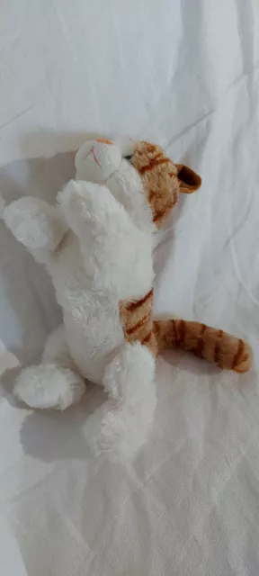 DOUDOU PELUCHE SOFT FRIENDS LGRI CHAT blanc marron/roux - ETAT NEUF -