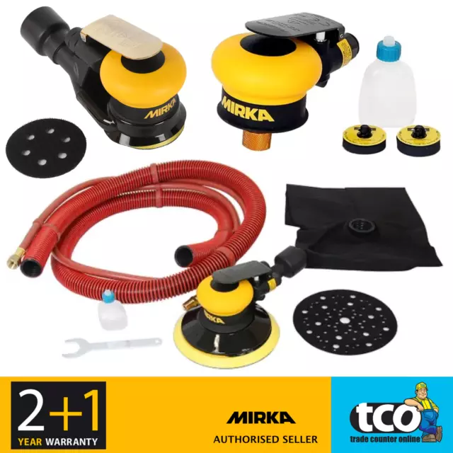 Mirka Compressed Air Random Orbital Sander ROS Dust Free | 150mm 125mm 77mm 32mm