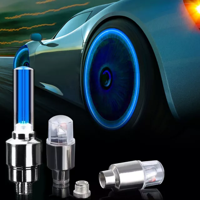 1/4pcs Car Wheel Tire Tyre Air Valve Stem LED Light Caps Cover Accessories loan 3