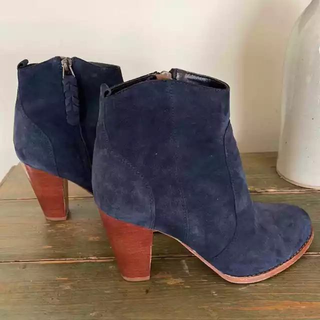 Joie Blue Suede Booties Size 38.5 US 8.5