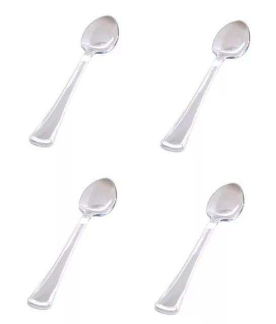 Pack of 25 Tiny Clear Plastic SPOONS . . . . . . clear party dessert transparent