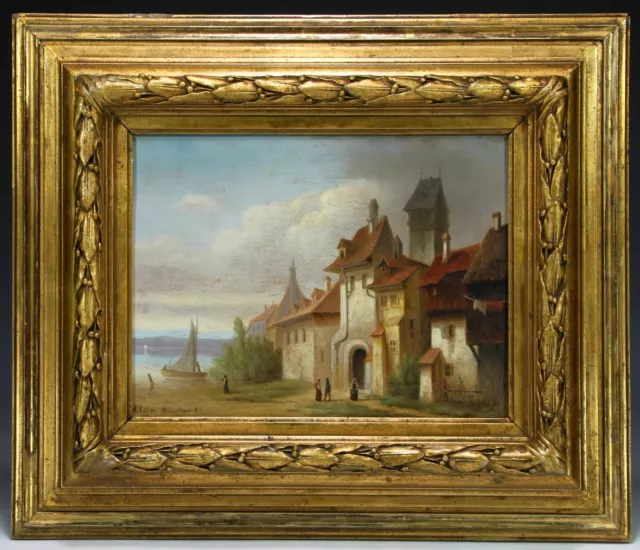 Wilhelm Klein (1821-1897) Ölgemälde STEIN AM RHEIN datiert 1883