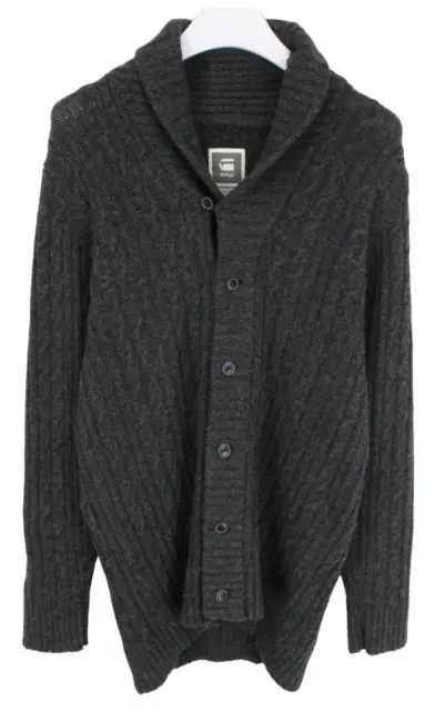 G-Star Pull Homme M Cardigan Laine Mélange Câble Tricot Boutonné Gris