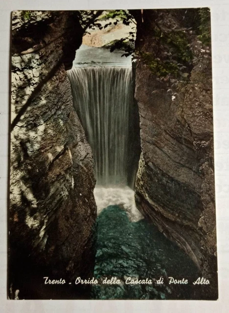 Cartolina Bianco Nero Orrido Della Cascata Di Ponte Alto Trento 1981