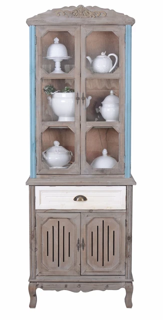 SALON ARMOIRE BAROQUE Rokoko Buffet 2x Vitrines Buffet Lowboard Antique
