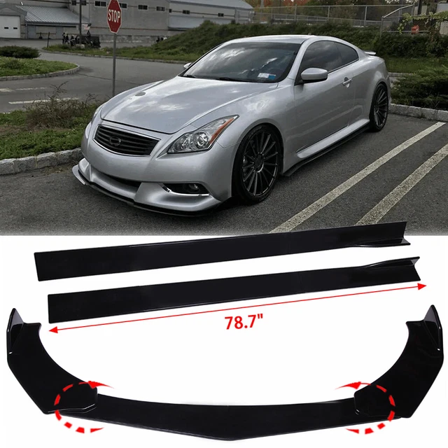 Front Bumper Lip Spoiler kit +78.7'' Side Skirt For Infiniti G35 G37 Sedan Sport