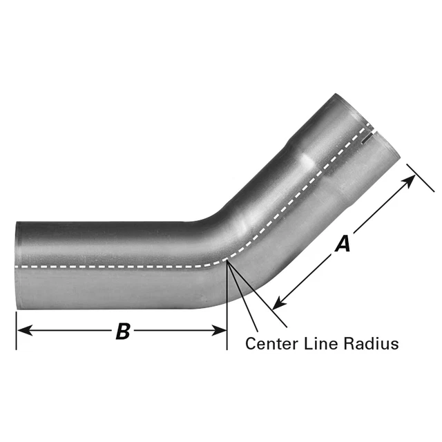 AP Exhaust® - Elbow - 45°, 4" Dia., ID-OD, 12"- 12" Lgth, 6" CLR, Aluminized