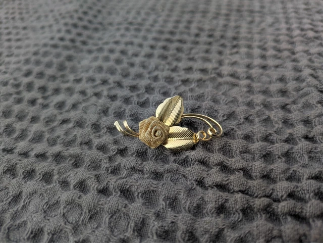 ancienne broche fantaisie emaillée bouquet de roseaux metal doré strass