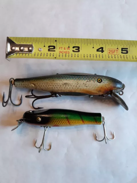 LOT OF (2) Vintage Wood Musky Lures Lucky Strike Pflueger Mustang $25.00 -  PicClick