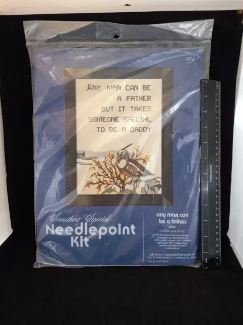 NEW VTG Needlepoint Kit Any Man Can Be A Father 30061 Something Special 9”x12”
