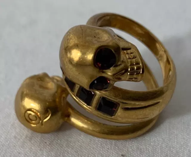 Vintage Alexander McQueen Double Skull Ring Vintage Alexander McQueen Double Skull Ring