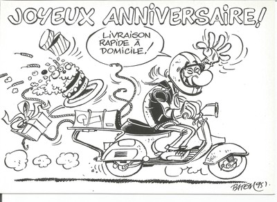 Batem Carte Anniversaire Humour Moto 3 Eur 1 99 Picclick Fr