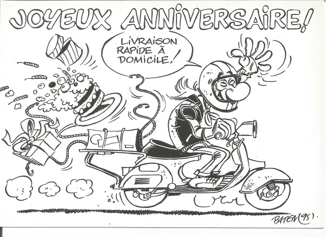 Batem Carte Anniversaire Humour Moto 3 Eur 1 99 Picclick Fr