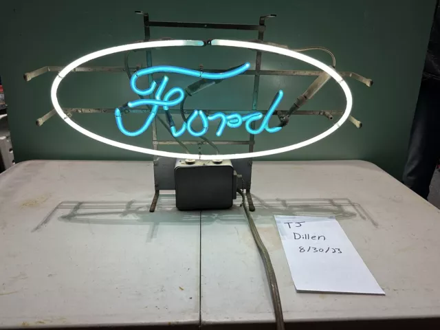 Orig Ford Neon sign Oval Garage Light  Rare Light Neon Advertising