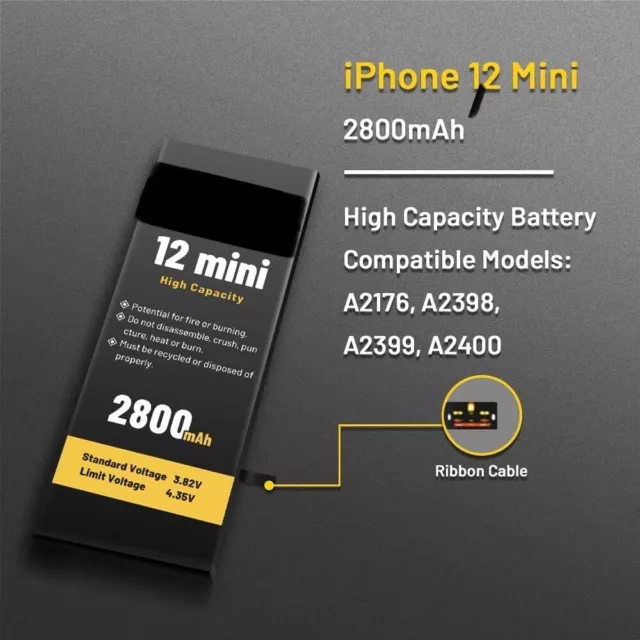 Akku-Ersatz für iPhone 12 Mini 2800mAh  mit hoher Kapazität