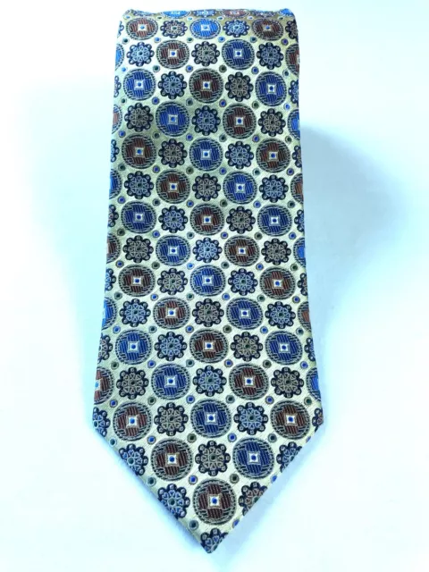 Cravate Zalij Geometric Patter pour homme Massimo Fashion Collection 100 % soie faite main 3