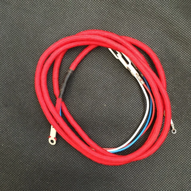 Original Vintage GPO Red Cloth Covered 3 Way Cord c40"